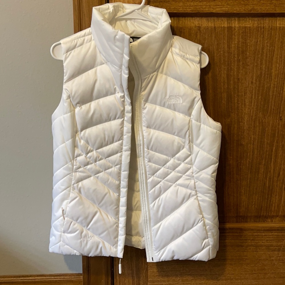 North Face White 550 Vest